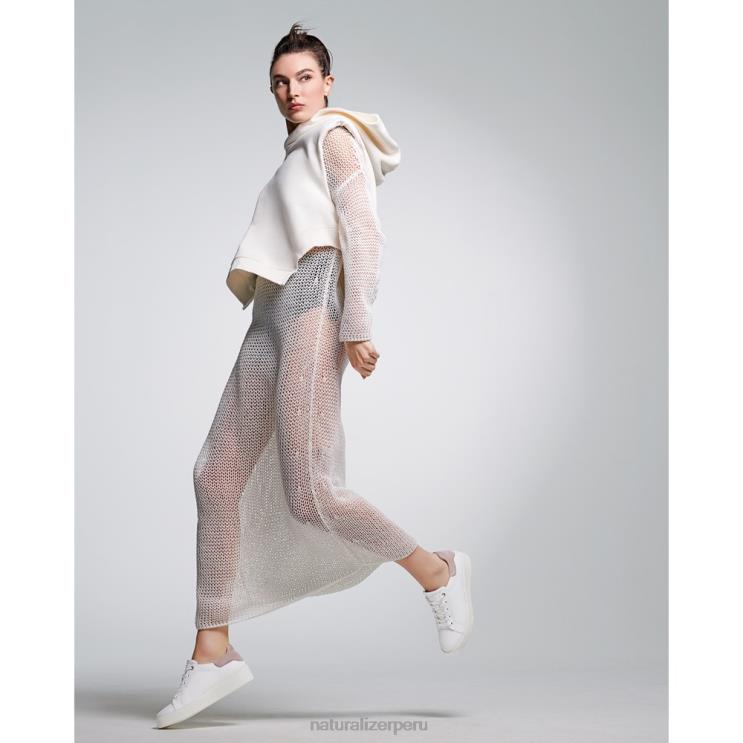 mujer Naturalizer piel blanca/tórtola tenis morrison 2.0 con cordones RTZ4T91