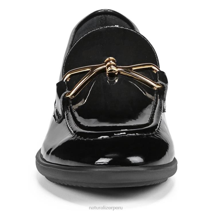mujer Naturalizer charol negro mocasines sin cordones Ravenna RTZ4T79