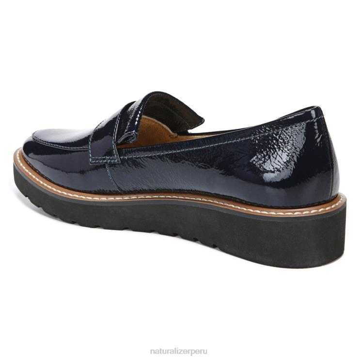 mujer Naturalizer cuero azul marino francés mocasín adiline RTZ4T169