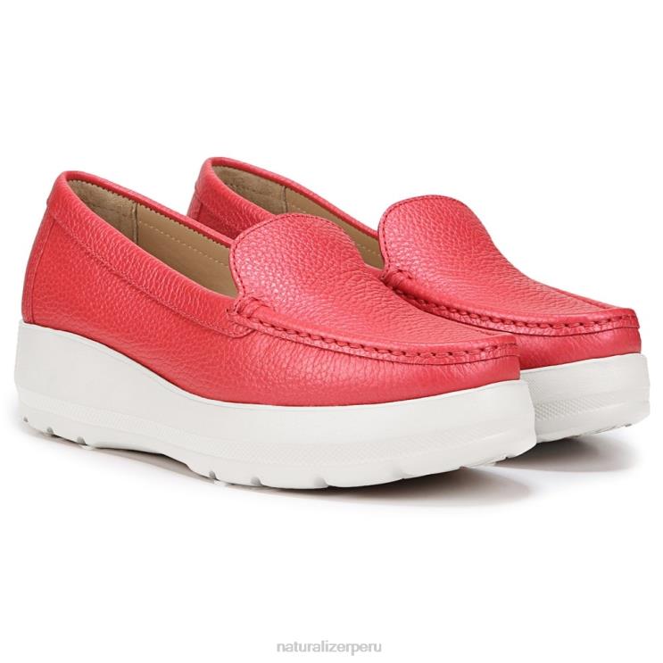 mujer Naturalizer cuero rojo mocasín luanna RTZ4T41