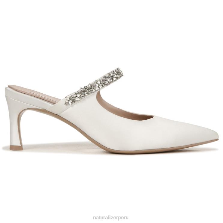 mujer Naturalizer tela blanca de seda mule de vestir liefde RTZ4T316