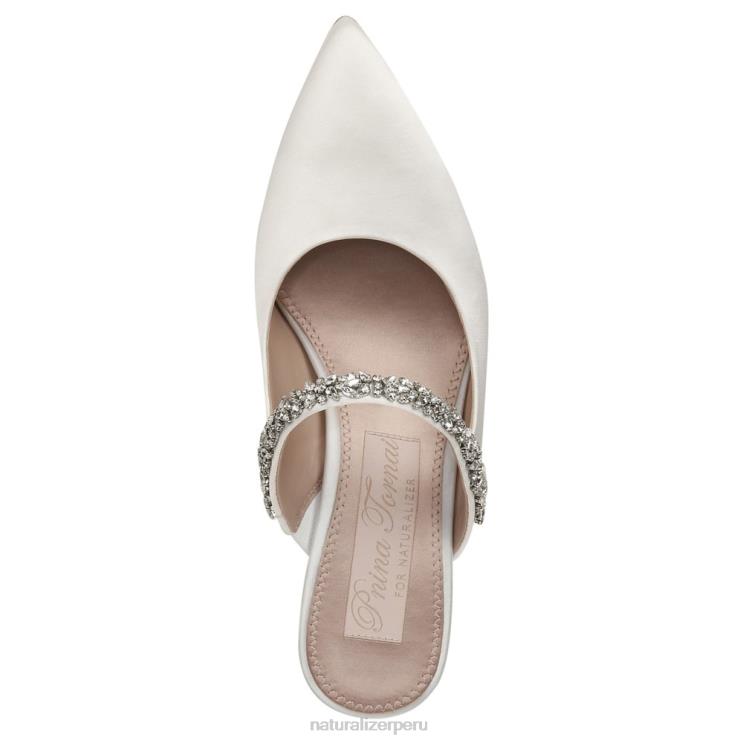 mujer Naturalizer tela blanca de seda mule de vestir liefde RTZ4T316