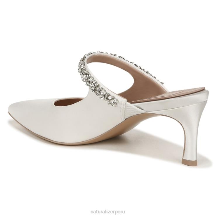 mujer Naturalizer tela blanca de seda mule de vestir liefde RTZ4T316