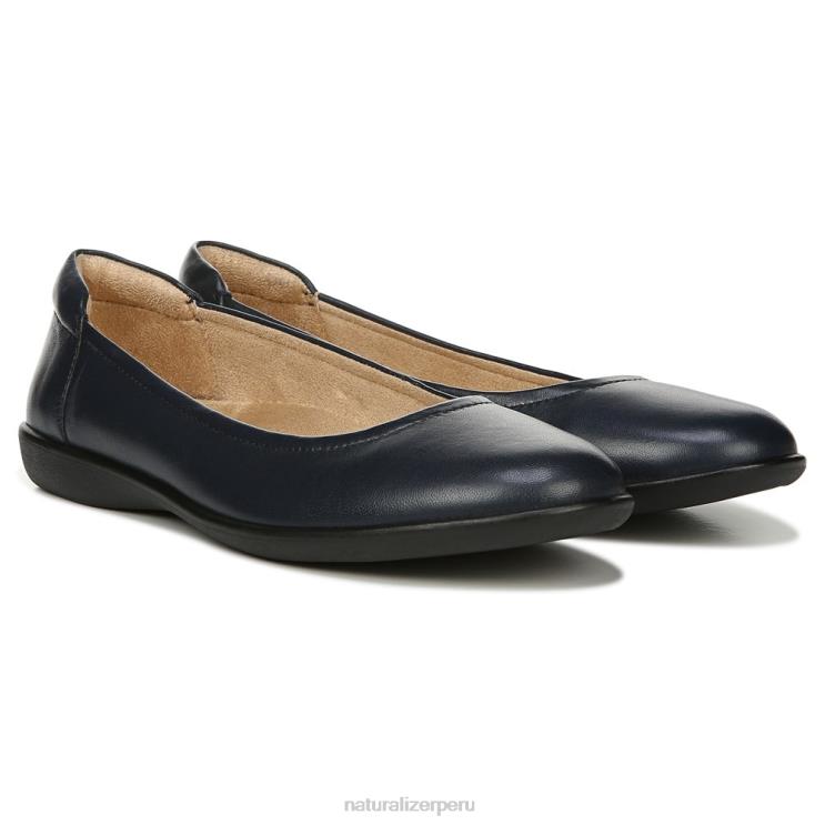 mujer Naturalizer cuero azul marino plana flexible RTZ4T570