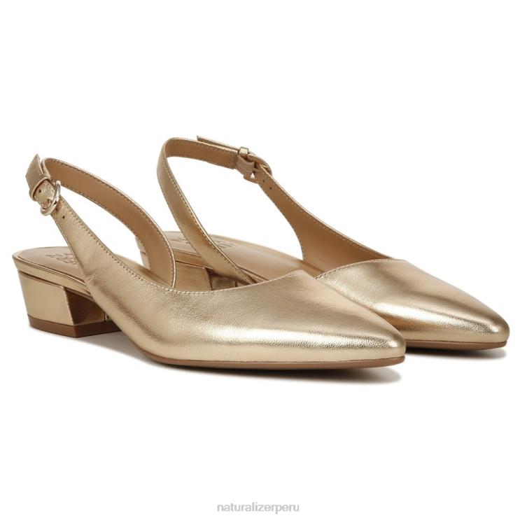 mujer Naturalizer cuero dorado oscuro bancos puntiagudos planos RTZ4T87