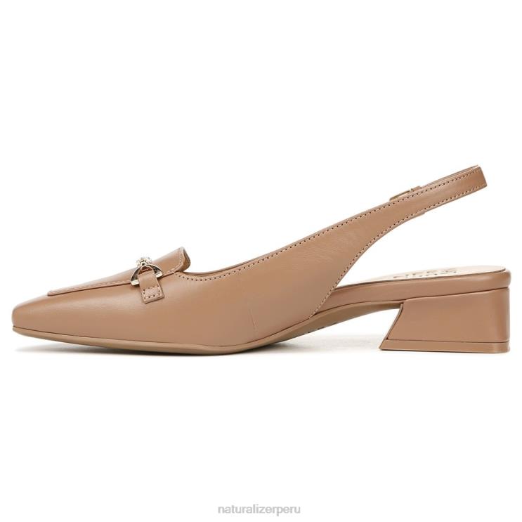 mujer Naturalizer cuero marrón avellana zapatos planos lindsey con tira trasera RTZ4T56