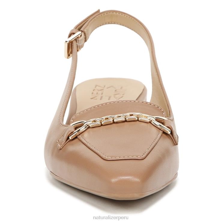 mujer Naturalizer cuero marrón avellana zapatos planos lindsey con tira trasera RTZ4T56