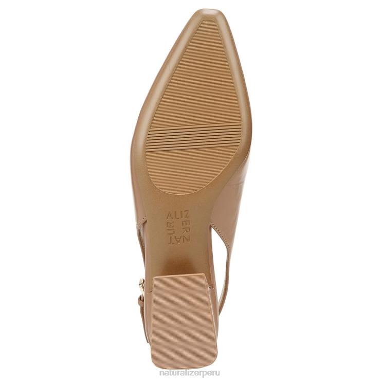 mujer Naturalizer cuero marrón avellana zapatos planos lindsey con tira trasera RTZ4T56