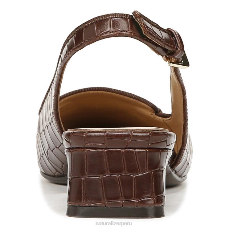 mujer Naturalizer cuero marron bruno zapatos planos lindsey con tira trasera RTZ4T58