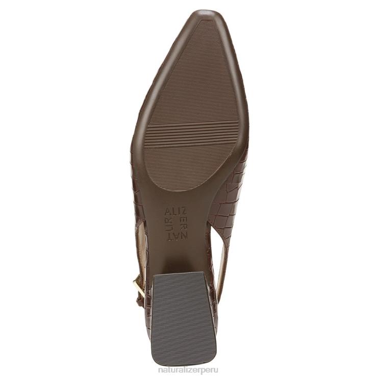 mujer Naturalizer cuero marron bruno zapatos planos lindsey con tira trasera RTZ4T58