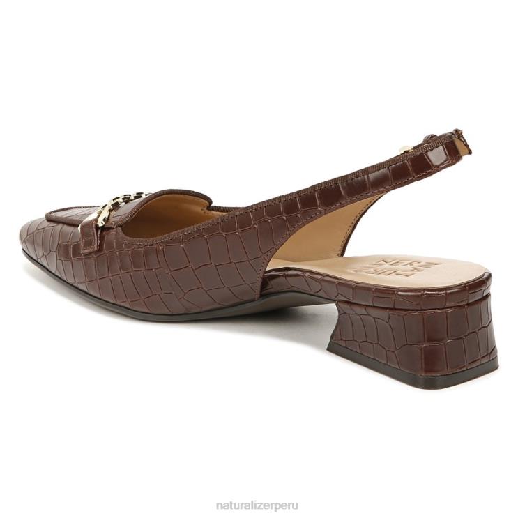 mujer Naturalizer cuero marron bruno zapatos planos lindsey con tira trasera RTZ4T58