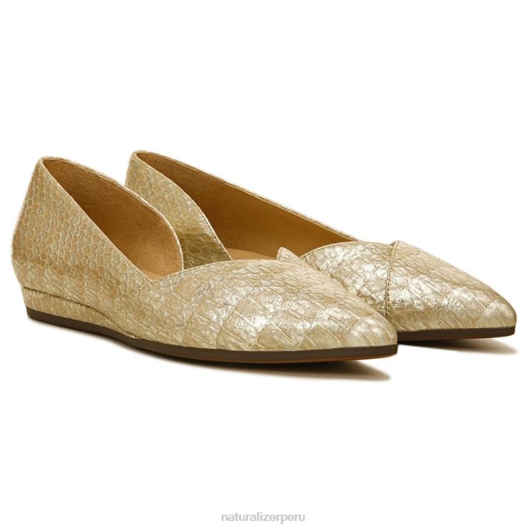 mujer Naturalizer cuero metalizado roble kristin plana RTZ4T265