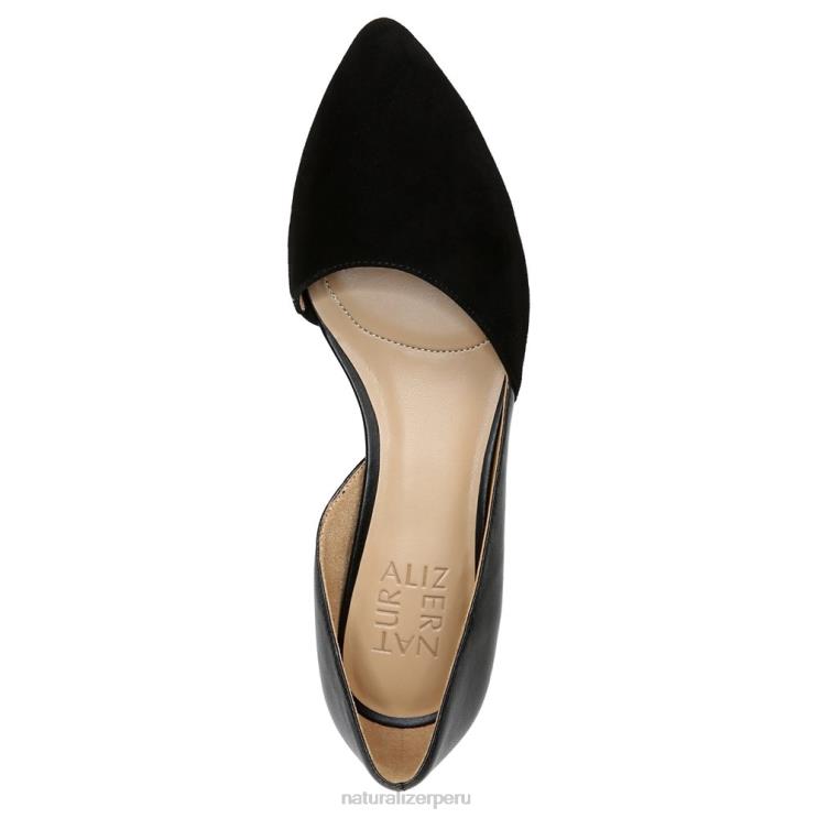 mujer Naturalizer cuero negro/gamuza piso samantha d\'orsay RTZ4T242