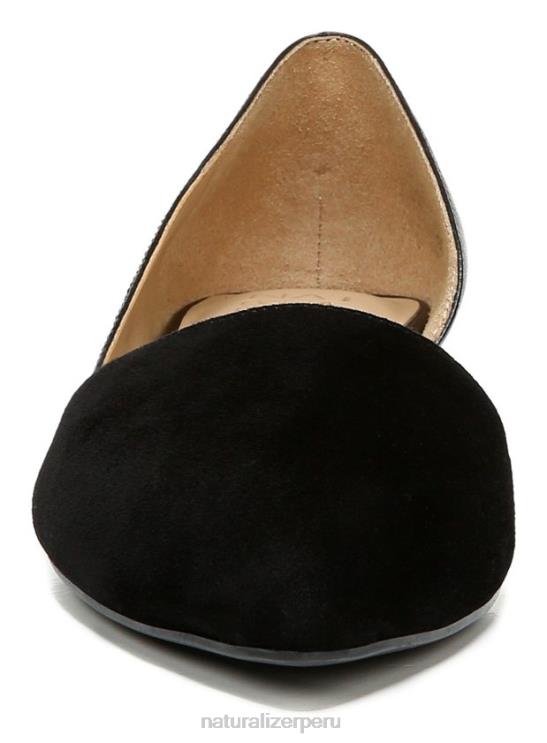 mujer Naturalizer cuero negro/gamuza piso samantha d\'orsay RTZ4T242