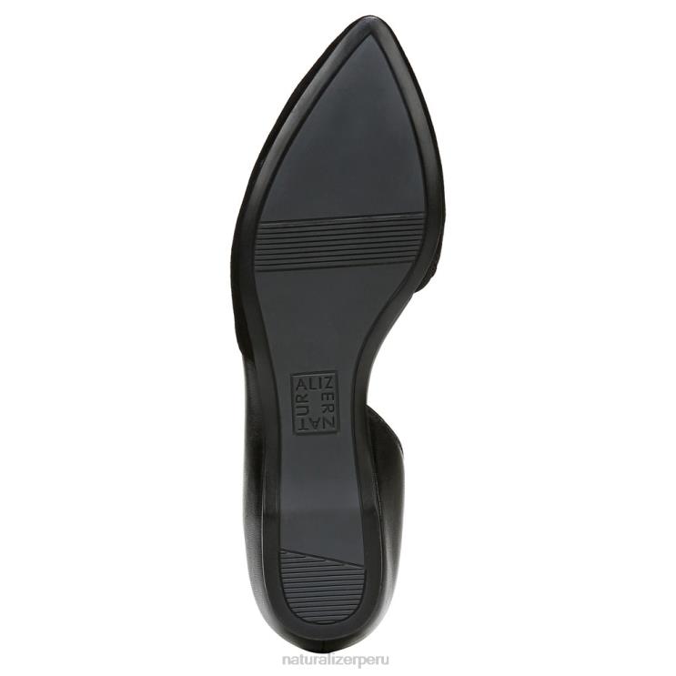 mujer Naturalizer cuero negro/gamuza piso samantha d\'orsay RTZ4T242