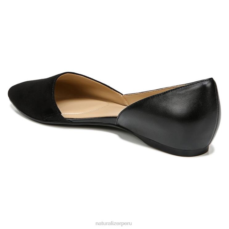 mujer Naturalizer cuero negro/gamuza piso samantha d\'orsay RTZ4T242