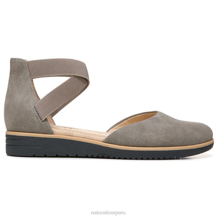 mujer Naturalizer nubuck sintético gris introducción del alma plana RTZ4T330