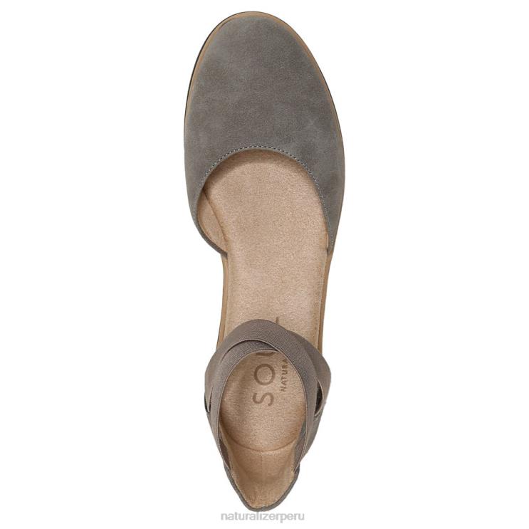 mujer Naturalizer nubuck sintético gris introducción del alma plana RTZ4T330