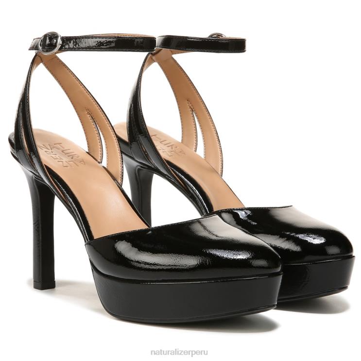 mujer Naturalizer charol negro zapatos de tacón con correa en el tobillo clarice RTZ4T171