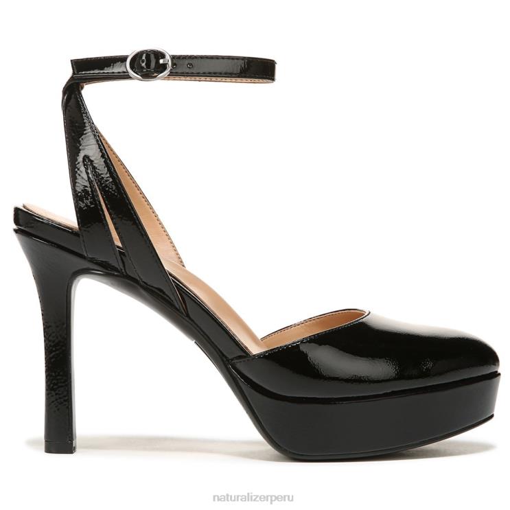 mujer Naturalizer charol negro zapatos de tacón con correa en el tobillo clarice RTZ4T171