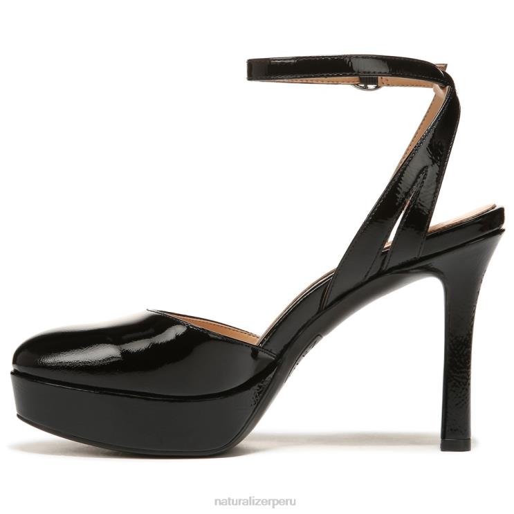 mujer Naturalizer charol negro zapatos de tacón con correa en el tobillo clarice RTZ4T171