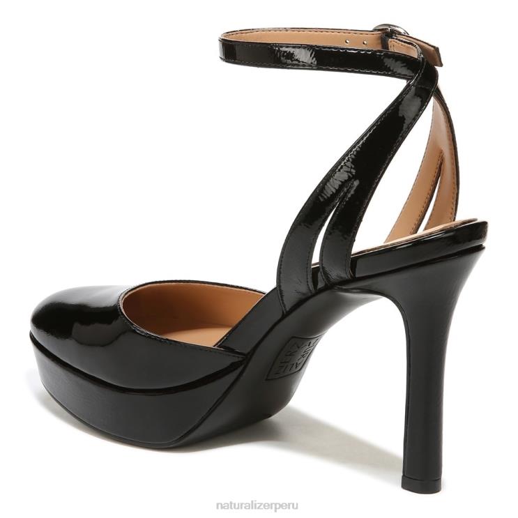 mujer Naturalizer charol negro zapatos de tacón con correa en el tobillo clarice RTZ4T171