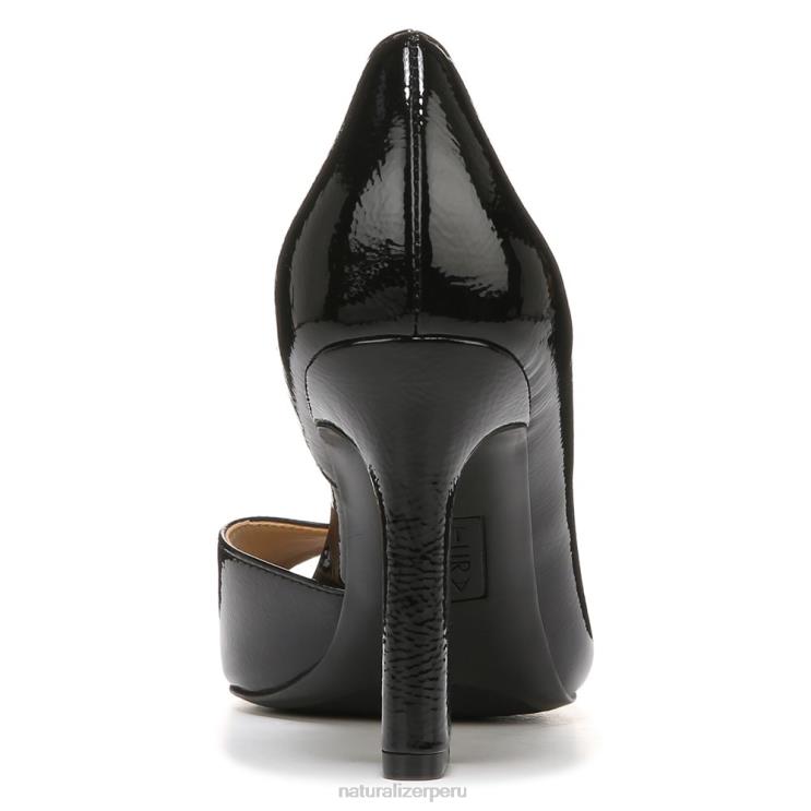 mujer Naturalizer charol negro zapatos de tacón peep toe resistentes RTZ4T538