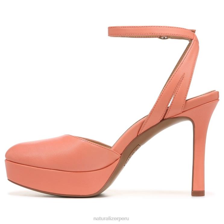 mujer Naturalizer coral melocotón sintético zapatos de tacón con correa en el tobillo clarice RTZ4T174