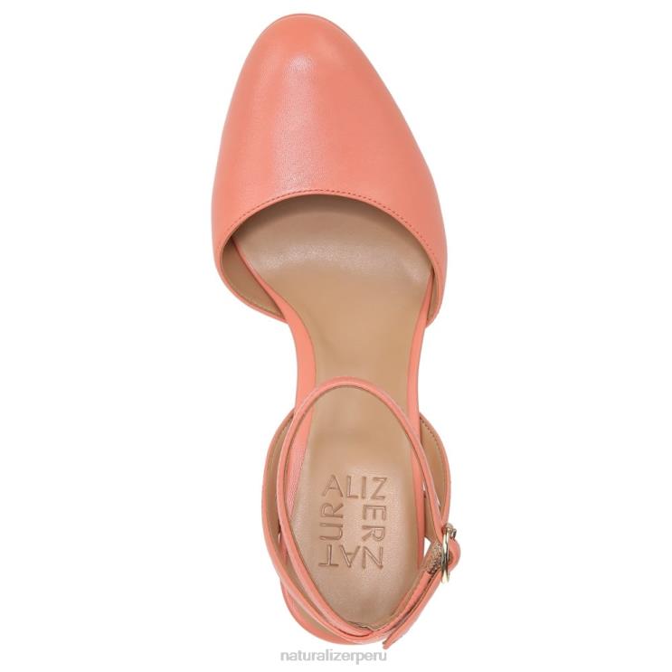 mujer Naturalizer coral melocotón sintético zapatos de tacón con correa en el tobillo clarice RTZ4T174