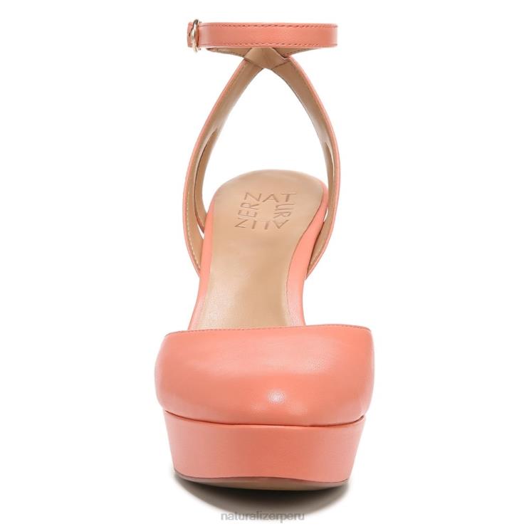 mujer Naturalizer coral melocotón sintético zapatos de tacón con correa en el tobillo clarice RTZ4T174
