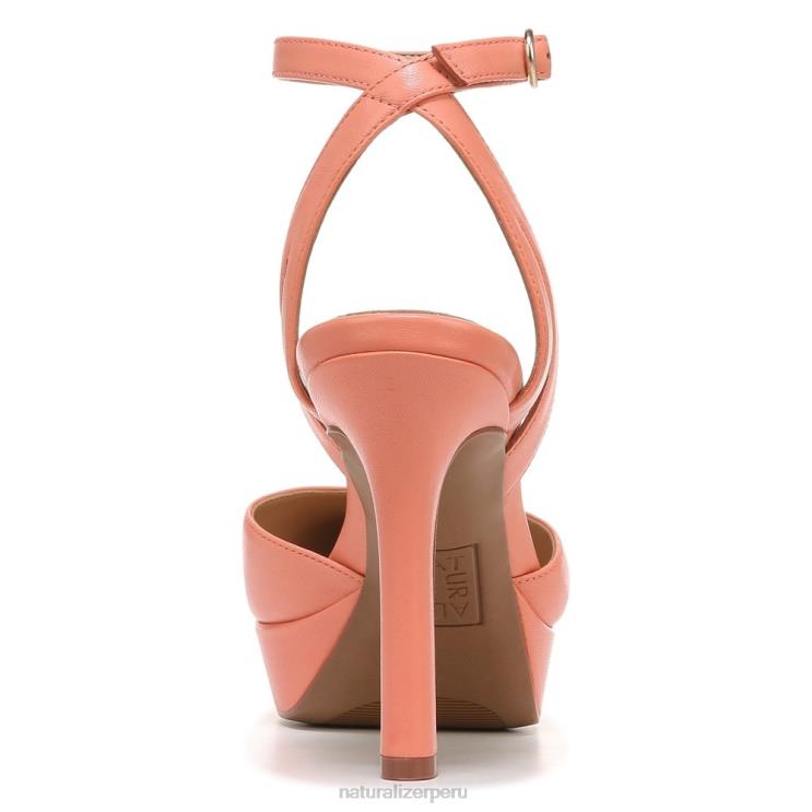 mujer Naturalizer coral melocotón sintético zapatos de tacón con correa en el tobillo clarice RTZ4T174