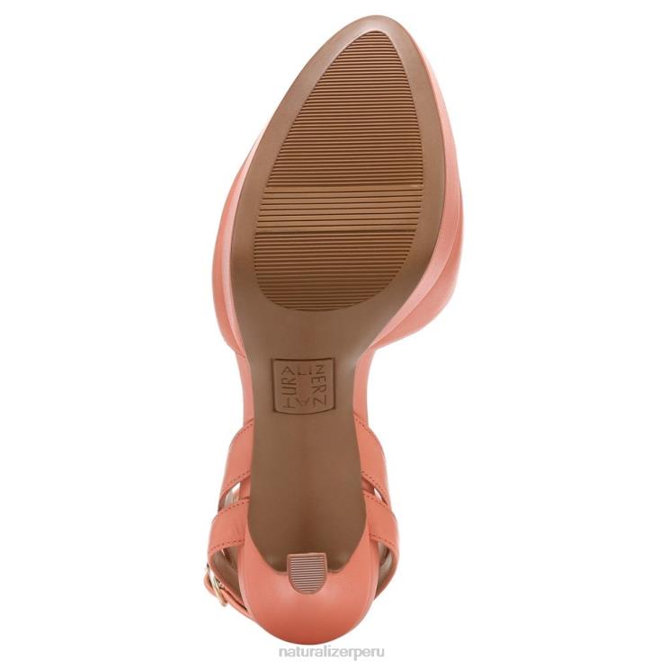 mujer Naturalizer coral melocotón sintético zapatos de tacón con correa en el tobillo clarice RTZ4T174