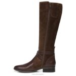 mujer Naturalizer barra de chocolate de cuero bota de montar rena de pantorrilla ancha RTZ4T255 - Imagen 3