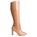 mujer Naturalizer café de cuero bota alta henny hasta la rodilla RTZ4T624