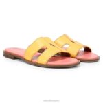 mujer Naturalizer cuero amarillo sandalia fama RTZ4T290