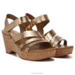 mujer Naturalizer cuero bronce claro sandalia con cuña cynthia RTZ4T372