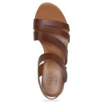 mujer Naturalizer cuero canela sandalia con cuña cynthia RTZ4T369 - Imagen 4
