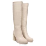 mujer Naturalizer cuero granulado beige porcelana bota alta hasta la rodilla gen n align RTZ4T376