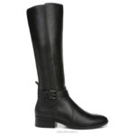 mujer Naturalizer cuero negro bota de montar rena RTZ4T250 - Imagen 2