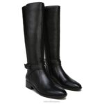 mujer Naturalizer cuero negro bota de montar rena RTZ4T250