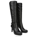 mujer Naturalizer cuero negro bota de vestir hasta la rodilla tai RTZ4T675