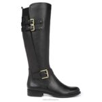 mujer Naturalizer cuero negro botas hasta la rodilla de pantorrilla ancha jessie RTZ4T271 - Imagen 2