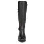 mujer Naturalizer cuero negro botas hasta la rodilla de pantorrilla ancha jessie RTZ4T271 - Imagen 5