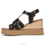 mujer Naturalizer cuero negro sandalia con cuña Barrett RTZ4T360 - Imagen 3