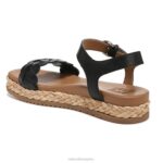mujer Naturalizer cuero negro sandalia neila RTZ4T206 - Imagen 8