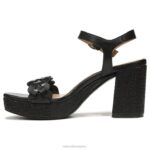 mujer Naturalizer cuero negro sandalia pandora RTZ4T337 - Imagen 3