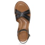mujer Naturalizer cuero negro sandalia rikki RTZ4T613 - Imagen 4