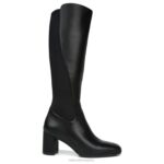 mujer Naturalizer cuero negro/tela bota impermeable hasta la rodilla axel RTZ4T249 - Imagen 2