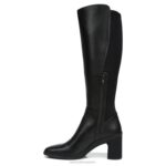 mujer Naturalizer cuero negro/tela bota impermeable hasta la rodilla axel RTZ4T249 - Imagen 3