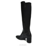 mujer Naturalizer cuero negro/tela bota impermeable hasta la rodilla axel RTZ4T249 - Imagen 8